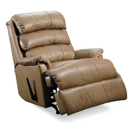 Quick Ship Power Rocker Recliner with Plush Pillow Arms